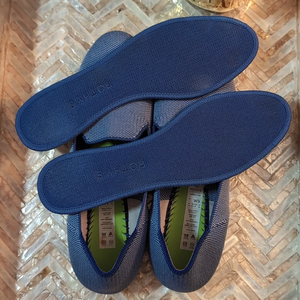 Rothys Light Blue Loafers Women Size 9 Washable Sustainable - Picture 4 of 10